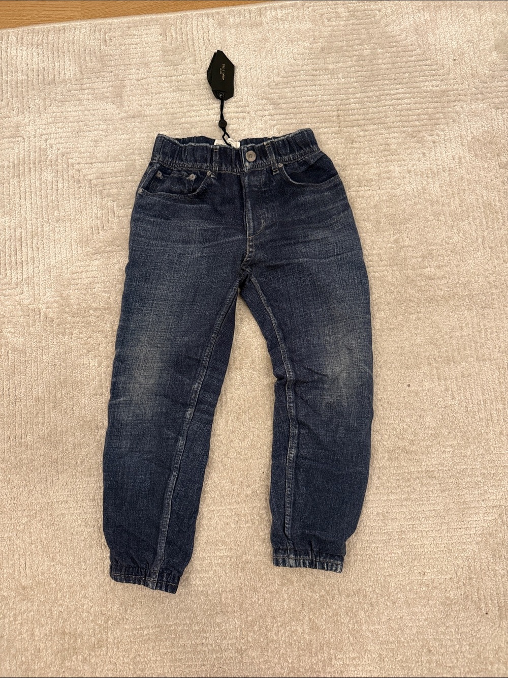 rag & bone Dark Blue Relaxed Elastic-Waist Jeans